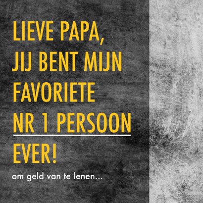 Grappige vaderdagkaart met leuke tekst en betonlook 2