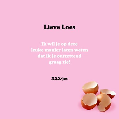 Grappige valentijnskaart met eitjes: Ei love you! 3