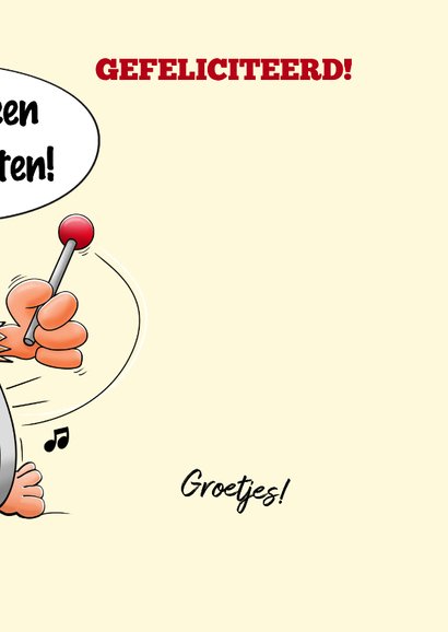 Grappige verjaardagskaart aap met grote trom 40 jaar 3