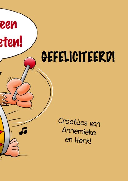 Grappige verjaardagskaart aap met grote trom 40 jaar 3