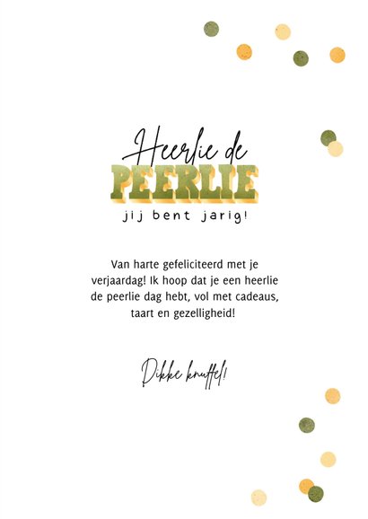 Grappige verjaardagskaart heerlie de peerlie 3