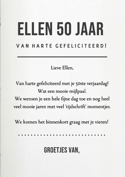 Grappige verjaardagskaart magazine met eigen naam en foto 3