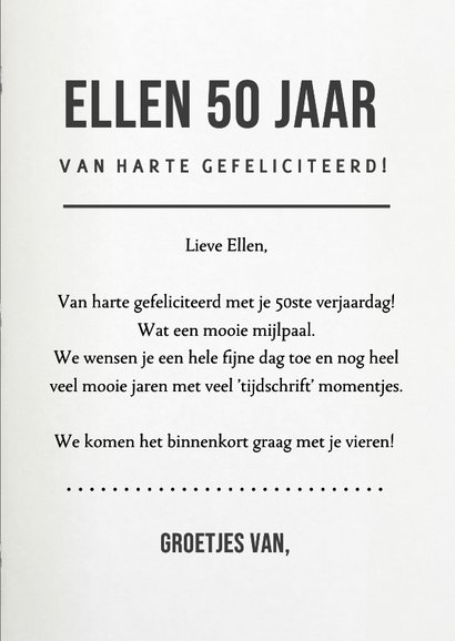 Grappige verjaardagskaart magazine met eigen naam en foto 3