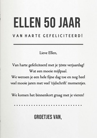 Grappige verjaardagskaart magazine met eigen naam en foto 3