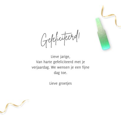 Grappige verjaardagskaart man bier en confetti 3