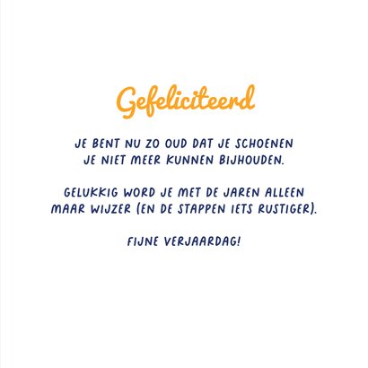 Grappige verjaardagskaart man sneaker schoenmaat 3
