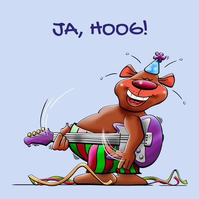 Grappige verjaardagskaart met beertje dat muziek maakt 2