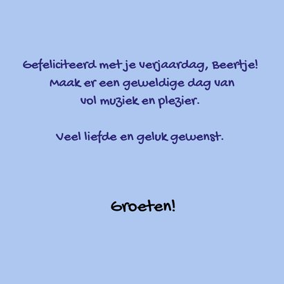Grappige verjaardagskaart met beertje dat muziek maakt 3