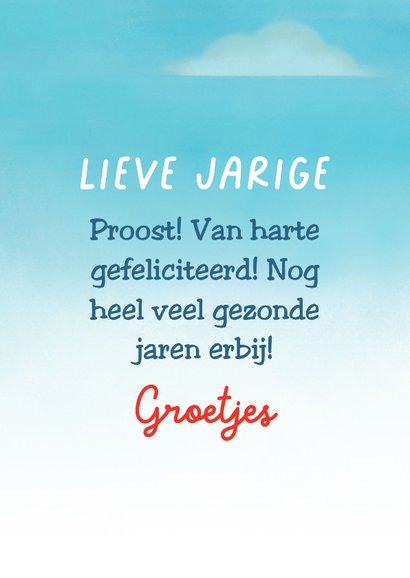 Grappige verjaardagskaart met fles melk met tulpen 3