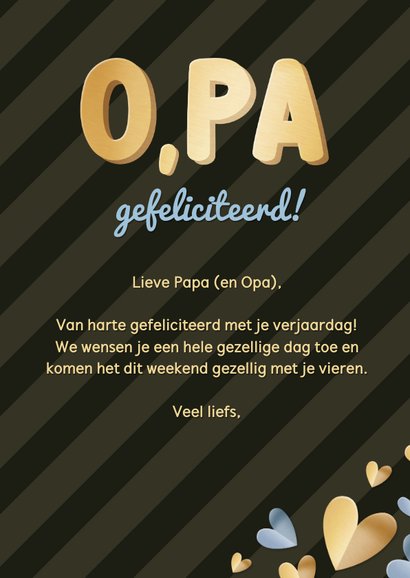 Grappige verjaardagskaart met hartjes voor een vader en opa 3