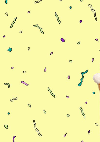 Grappige verjaardagskaart met kat die uit taart springt 2