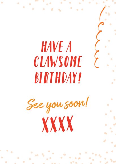 Grappige verjaardagskaart met krab met cadeautjes 3