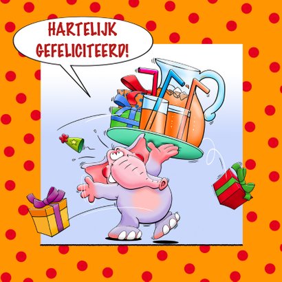 Grappige verjaardagskaart met leuke beesten die juichen 3