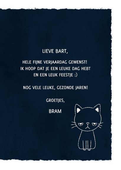 Grappige verjaardagskaart met leuke tekst & foto van een kat 3