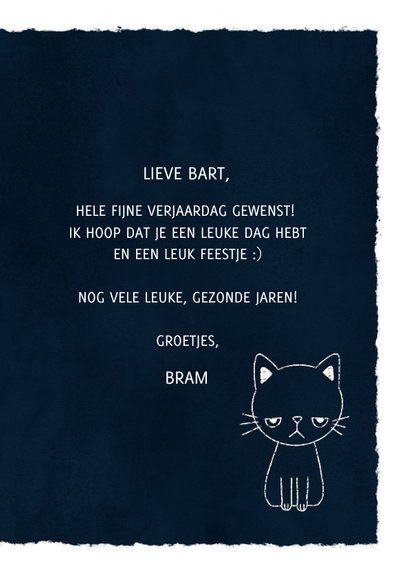 Grappige verjaardagskaart met leuke tekst & foto van een kat 3