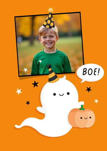Grappige verjaardagskaart met spookje voor een kind 2