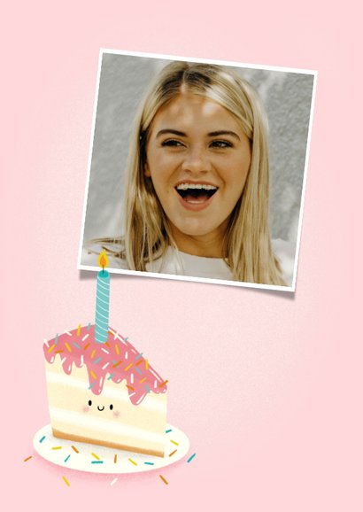 Grappige verjaardagskaart met taart, kaars en 'blow me' 2