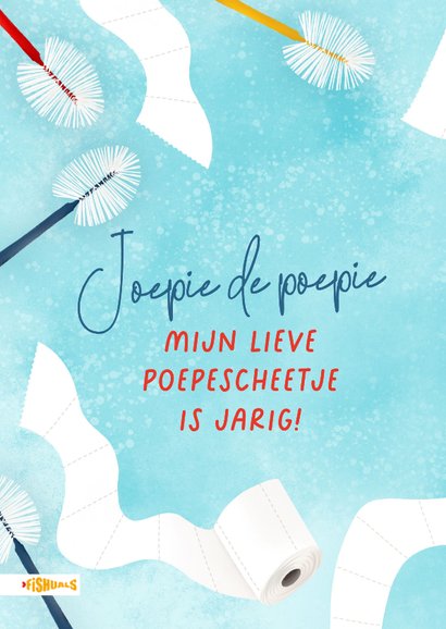 Grappige verjaardagskaart met toiletrollen en toiletborstels 2