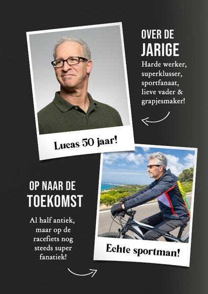 Grappige verjaardagskaart tijdschrift met eigen foto en naam 2