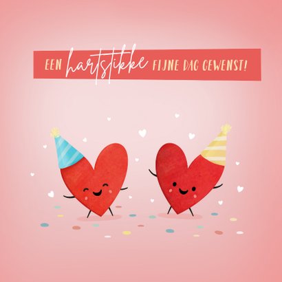 Grappige verjaardagskaart van hartjes gefeliciteerd 2