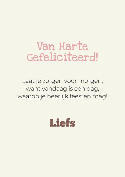 Grappige verjaardagskaart van hond met cake en slabber 3