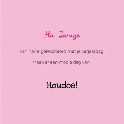 Grappige verjaardagskaart van hond met lolly en slingers 3