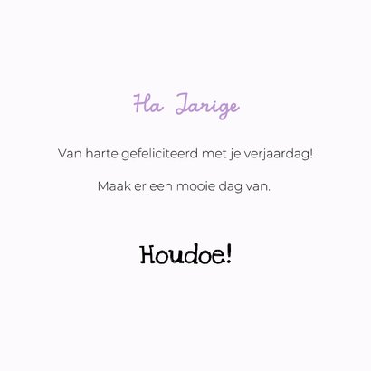 Grappige verjaardagskaart van hond met lolly en slingers 3