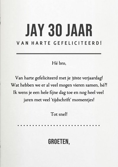 Grappige verjaardagskaart voor een broer magazine cover 3