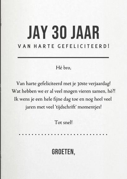 Grappige verjaardagskaart voor een broer magazine cover 3