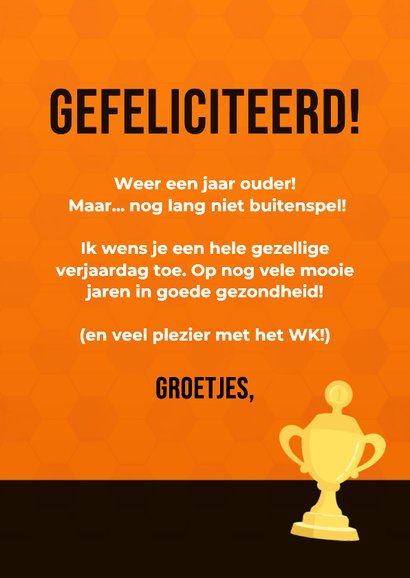 Grappige voetbal verjaardagskaart Nederlands Elftal 3
