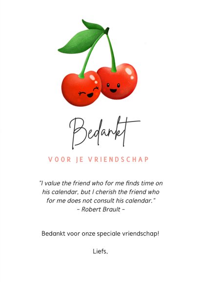 Grappige vriendschapskaart met 2 kersen - I cherries you! 3