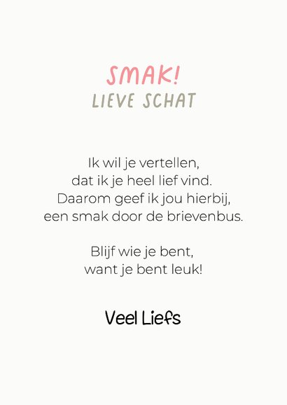 Grappige wenskaar van hond met tong, kus door de brievenbus 3