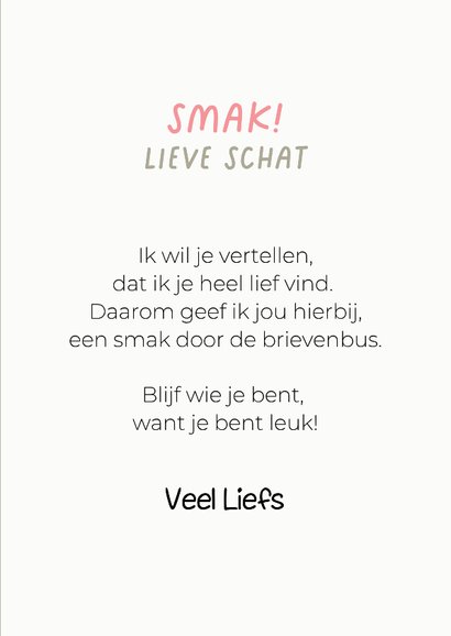 Grappige wenskaar van hond met tong, kus door de brievenbus 3