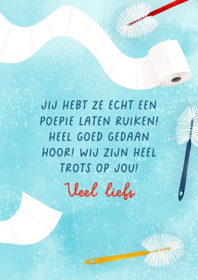 Grappige wenskaart 'Poepie laten ruiken' 3