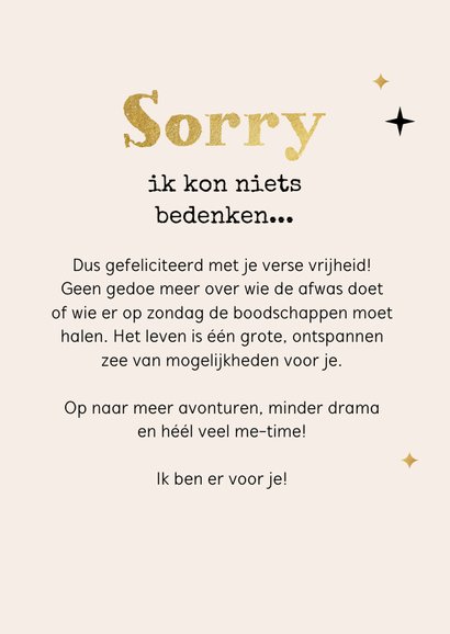 Grappige wenskaart relatiebreuk scheiding gefeliciteerd 3