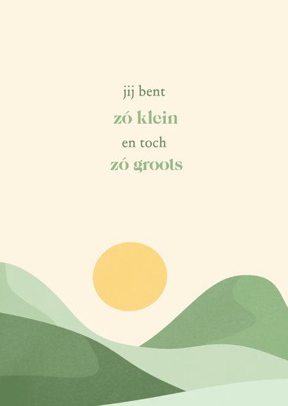 Groen geboortekaartjes met libelle landschap goud  2
