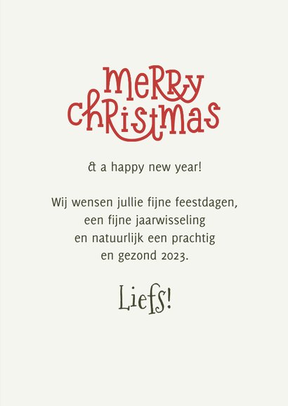 Groen kerstkaartje met zuurstokken, hulst en foto's 3