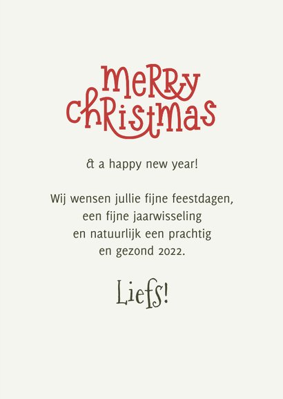 Groen kerstkaartje met zuurstokken, hulst en foto's 3