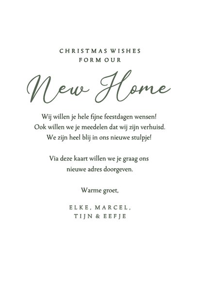 Groene foto kerstkaart merry new home met kerstman goud 3