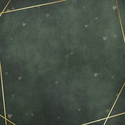 Groene kerstkaart een papieren kerstkus door brievenbus Achterkant