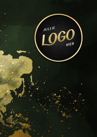 Groene kerstkaart met gouden wereldkaart 2