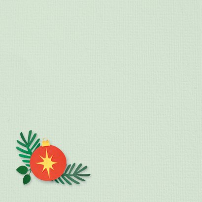 Groene kerstkaart met roodborstje 2