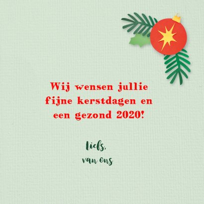 Groene kerstkaart met roodborstje 3