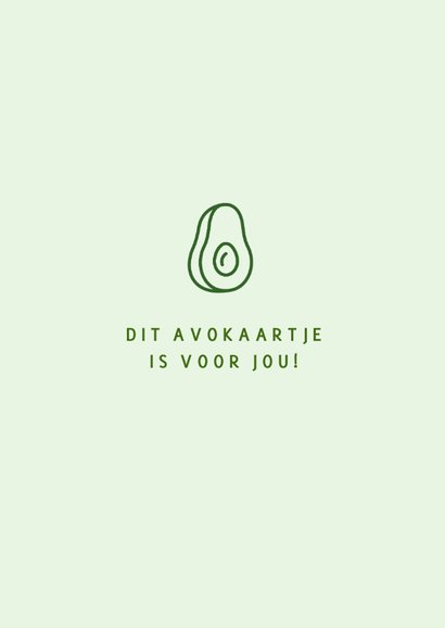 Groene verjaardagskaart met avocados een avokaartje 2