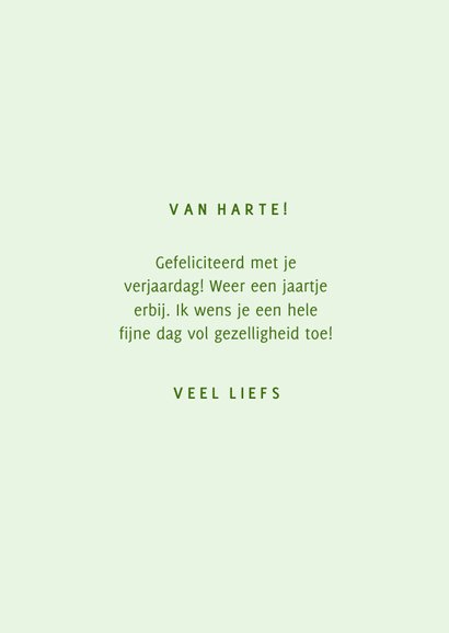 Groene verjaardagskaart met avocados een avokaartje 3