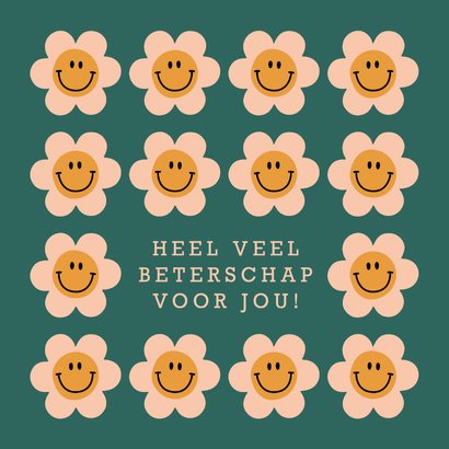 Groovy beterschapskaartje met retro smiley | Kaartje2go