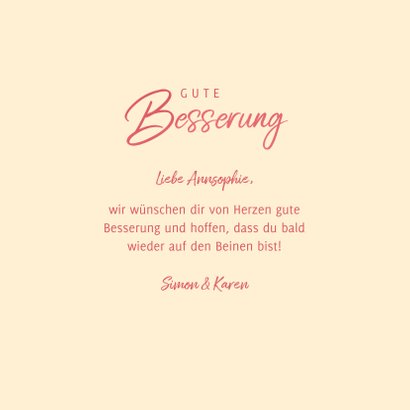 Grußkarte Gute Besserung Herz mit Blumen 3