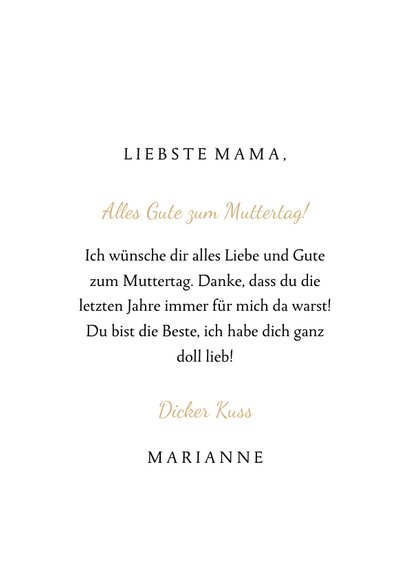 Grußkarte Muttertag goldene Rose und Fotos 3