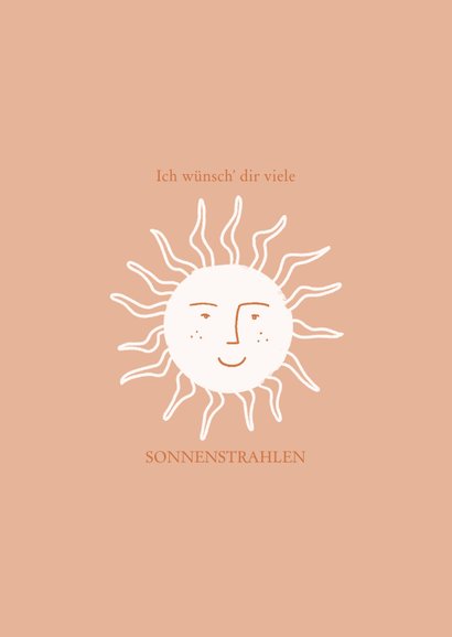 Grußkarte orange mit kleinen Sonnen 2