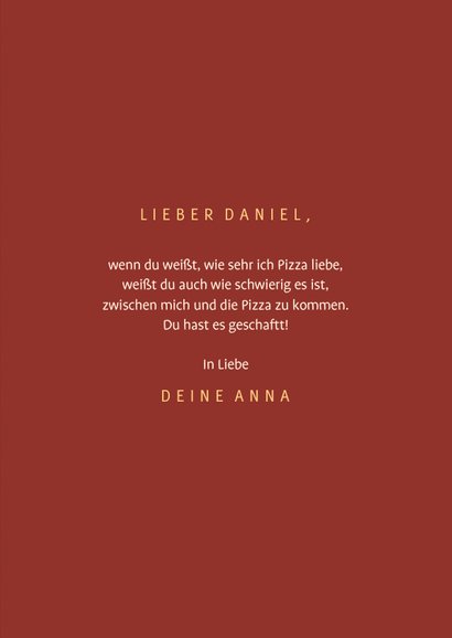 Grußkarte Spruch 'I love you more than Pizza' 3
